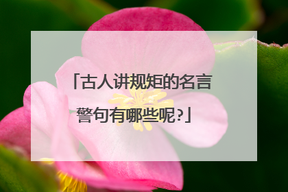古人讲规矩的名言警句有哪些呢?