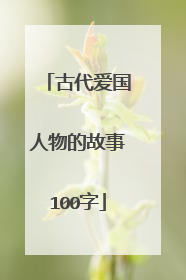 古代爱国人物的故事100字