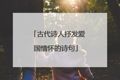 古代诗人抒发爱国情怀的诗句