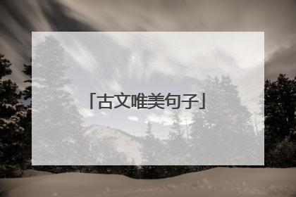 古文唯美句子