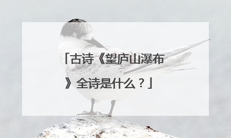 古诗《望庐山瀑布》全诗是什么?