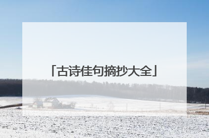 古诗佳句摘抄大全