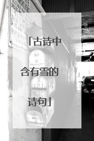 古诗中含有雪的诗句