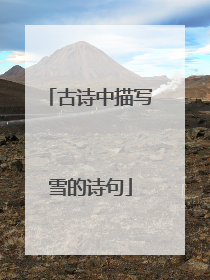 古诗中描写雪的诗句