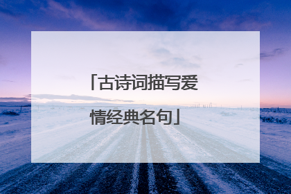 古诗词描写爱情经典名句