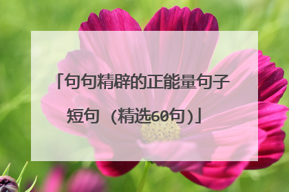 句句精辟的正能量句子短句 (精选60句)