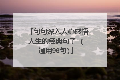 句句深入人心感悟人生的经典句子 (通用90句)