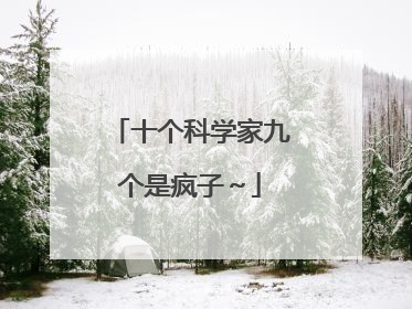 十个科学家九个是疯子~