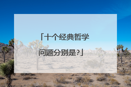 十个经典哲学问题分别是?