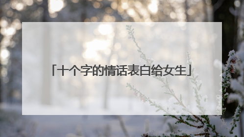 十个字的情话表白给女生