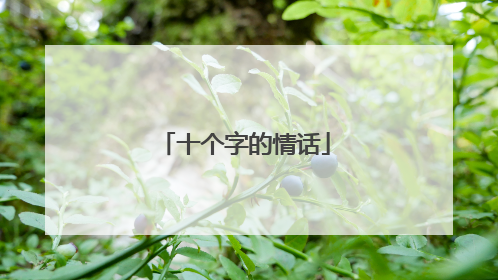 十个字的情话
