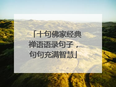 十句佛家经典禅语语录句子,句句充满智慧
