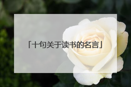 十句关于读书的名言