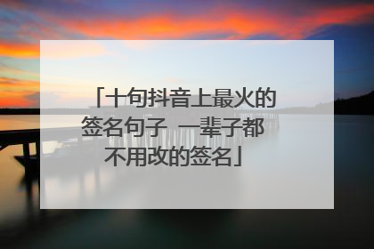 十句抖音上最火的签名句子 一辈子都不用改的签名