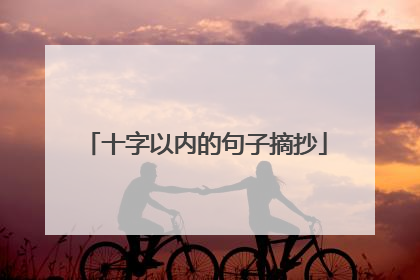 十字以内的句子摘抄