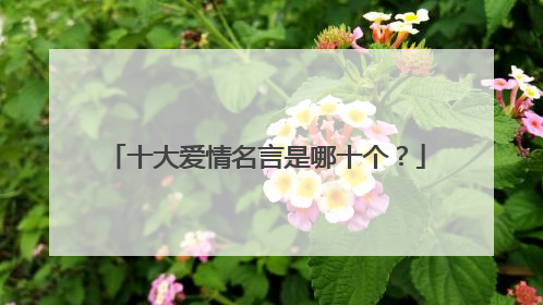 十大爱情名言是哪十个?