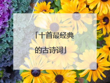 十首最经典的古诗词