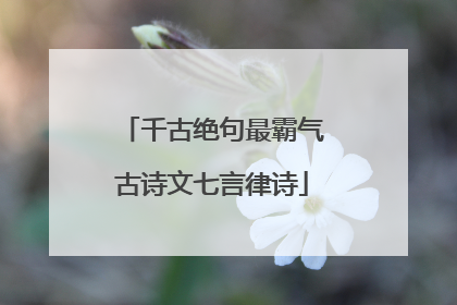 千古绝句最霸气古诗文七言律诗