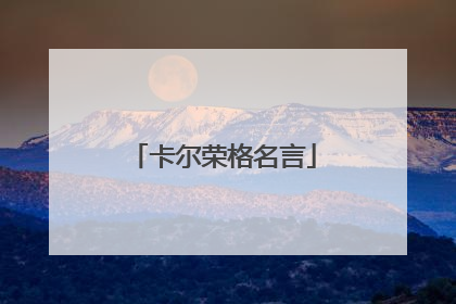 卡尔荣格名言