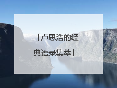 卢思浩的经典语录集萃