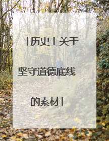 历史上关于坚守道德底线的素材
