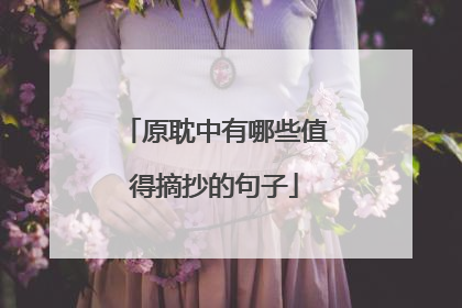 原耽中有哪些值得摘抄的句子
