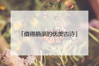 值得摘录的优美古诗