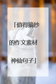 值得摘抄的作文素材神仙句子