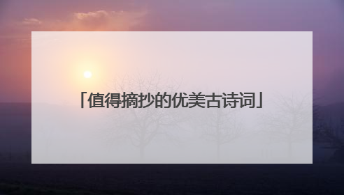值得摘抄的优美古诗词