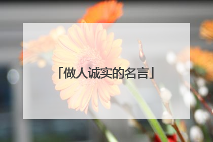 做人诚实的名言