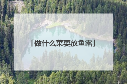 做什么菜要放鱼露