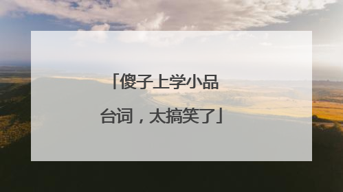 傻子上学小品 台词,太搞笑了