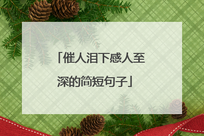 催人泪下感人至深的简短句子