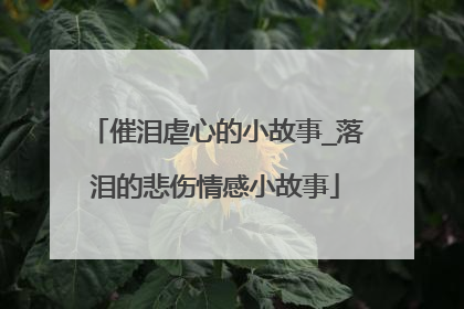 催泪虐心的小故事_落泪的悲伤情感小故事