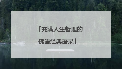 充满人生哲理的佛语经典语录
