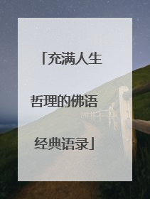 充满人生哲理的佛语经典语录
