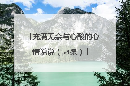充满无奈与心酸的心情说说(54条)