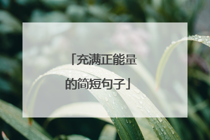 充满正能量的简短句子