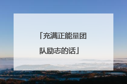 充满正能量团队励志的话