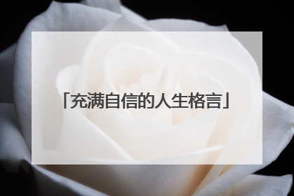 充满自信的人生格言