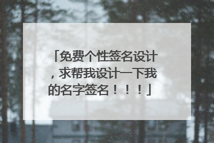 免费个性签名设计,求帮我设计一下我的名字签名!!!