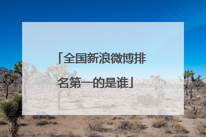 全国新浪微博排名第一的是谁