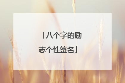八个字的励志个性签名