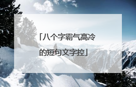 八个字霸气高冷的短句文字控