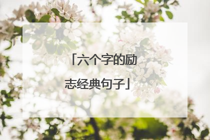 六个字的励志经典句子