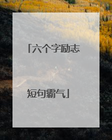 六个字励志短句霸气