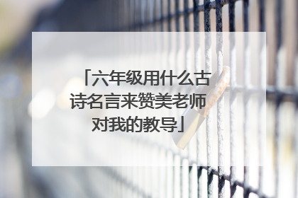 六年级用什么古诗名言来赞美老师对我的教导