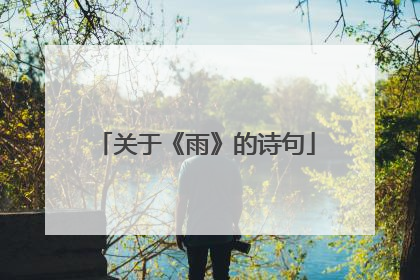 关于《雨》的诗句