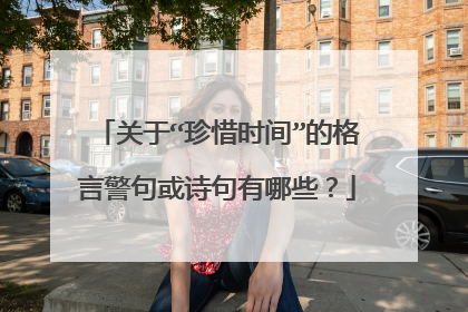 关于“珍惜时间”的格言警句或诗句有哪些?