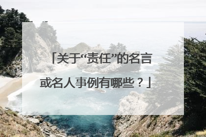 关于“责任”的名言或名人事例有哪些?